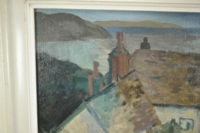 Lot 1030 - *Glyn Morgan (1926-2015) oil on canvas - House by the Sea, signed verso, 51cm x 61cm, framed