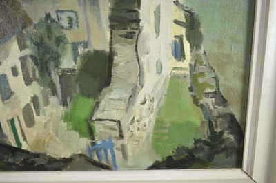 Lot 1030 - *Glyn Morgan (1926-2015) oil on canvas - House by the Sea, signed verso, 51cm x 61cm, framed