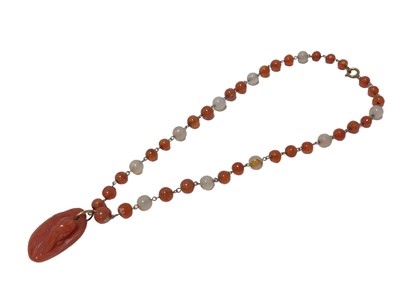 Lot 572 - Chinese hardstone necklace