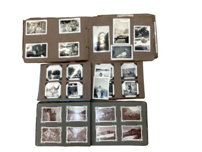 Lot 1469 - Two boxes of photographs, loose, mounted and in albums including carte de visites, 1920's to 1960's family holidays, India etc.  Plus some postcards and miscellaneous ephemera.