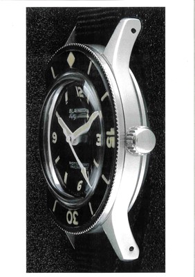 Lot 625 - Rare 1950s Blancpain Fifty Fathoms wristwatch with paperwork