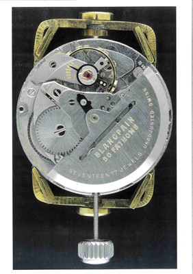 Lot 625 - Rare 1950s Blancpain Fifty Fathoms wristwatch with paperwork