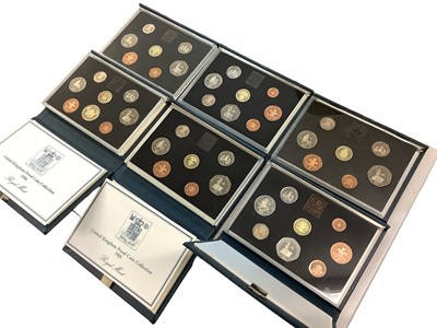 Lot 513 - World - Mixed coinage to include Royal Mint proof sets in blue cases 1983, 1984, 1985, 1986, 1987, 1988