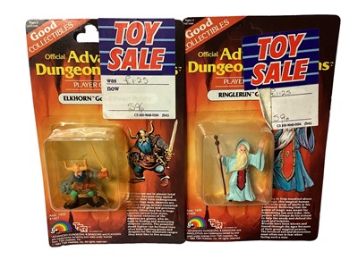 Lot 22 - LJN (c1983) Advanced Dungeons & Dragons Evil Collectibles 2" action figures including Zarak, Skylla, Kelek & Warduke, plus Good Collectibles Elkhorn & Ringlerun, all on card with bubblepack (6)