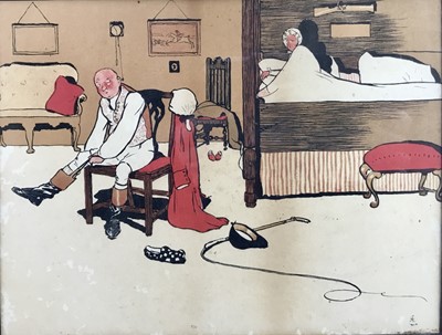 Lot 135 - Six Cecil Aldin sporting prints circa 1900, all approx 22cm x 30cm, in original frames (6)