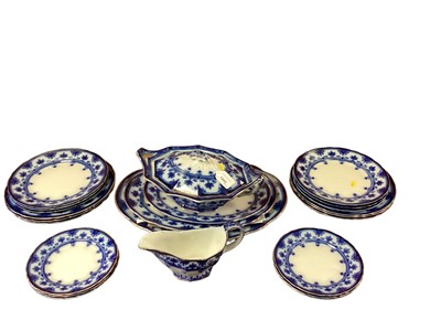 Lot 1243 - Late Victorian Art Nouveau Ford & Sons 'Dudley' pattern flow blue and white dinner service