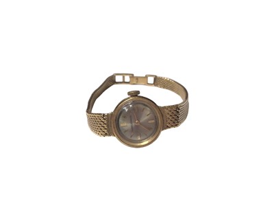 Lot 57 - 18ct gold Jaeger Le Coultre ladies wristwatch on an 18ct gold integral bracelet