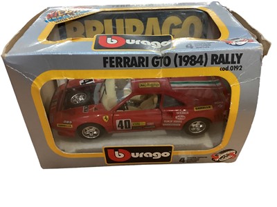 Lot 1914 - Burago Type 59 (1934) Bugatti, Ferrari 250 GTO (1962), Ferrari GTO Rally (1984) & Franklin Mint Mercedes Benz 300SC (1957) (4)