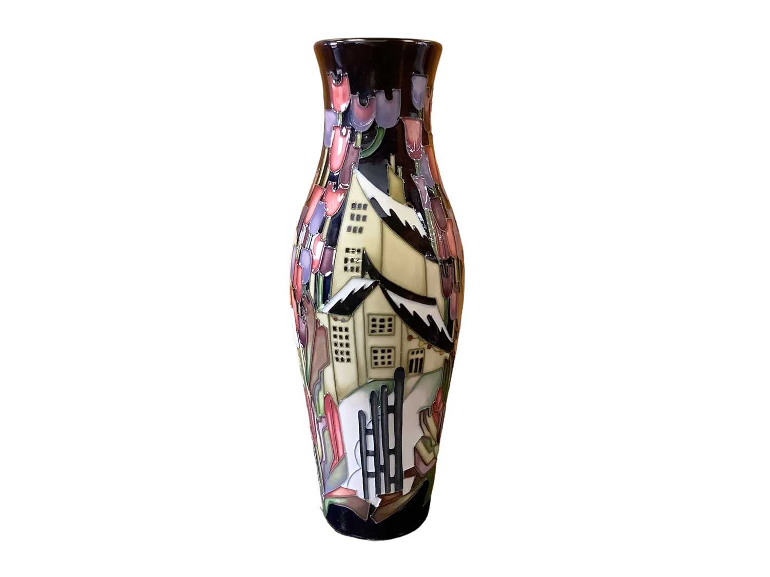 Lot 1139 - Moorcroft pottery vase decorated in the Flowers at Christmas pattern, signed, dated 2009, 25.5cm high