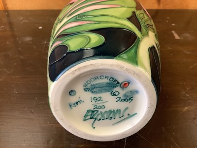 Lot 1140 - Moorcroft limited edition vase decorated with pink flowers, number 192 of 200, signed E. Bossons, dated 2005, 31cm high