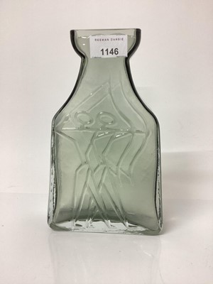 Lot 1146 - Flygsfors tinted glass vase with abstract decoration by Wiktor Brandt, 23cm high