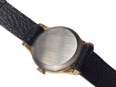 Lot 78 - 1930s 9ct gold cased W. Benson Longines wristwatch on leather strap, together with a gold plated Ingersoll wristwatch (2)