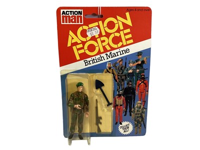 Lot 1 - Palitoy Action Man Action Force Series 1 British Marine (Painted Beret Badge Version), on card with blister pack (1)