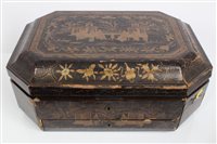 Lot 718 - 19th century Chinese export black lacquer and...