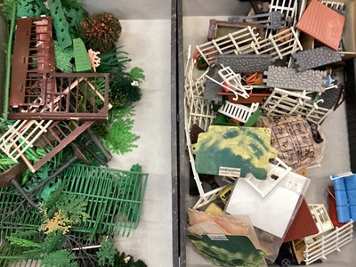 Lot 1924 - Britains plastic garden with green houses, ponds, trees, railings, walls  etc