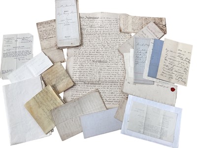 Lot 1539 - Group of vellum and paper indentures and deeds