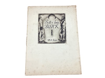 Lot 2173 - 1930s Buick M.O. Series sales brochure (English version) with price guide