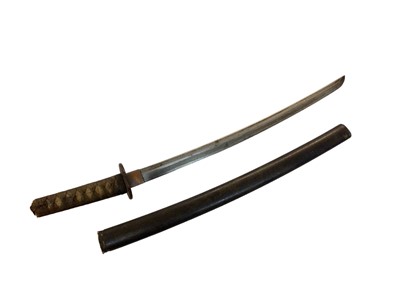 Lot 928 - 19th century Japanese Wakasashi  sword with sheath