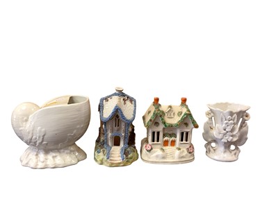Lot 1246 - Victorian ceramic spoon warmer, cottage pastel burner and decorative china