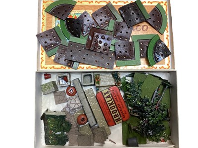 Lot 1958 - Lot Britains garden diecast models including greenhouse, benches, dovecote and other accessories (1 box)