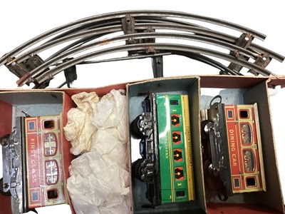Lot 1963 - Three tin plate clockwork train sets (3)