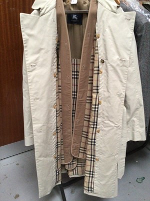 Lot 2114 - Burberry Men's trench coat with tartan wool removeable lining. Size 56 R.