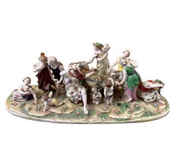 Lot 1244 - Large German porcelain figure group