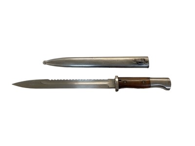 Lot 932 - Scarce Imperial German K98 sawback bayonet by Bontgen & Sabin, Solingen in steel scabbard