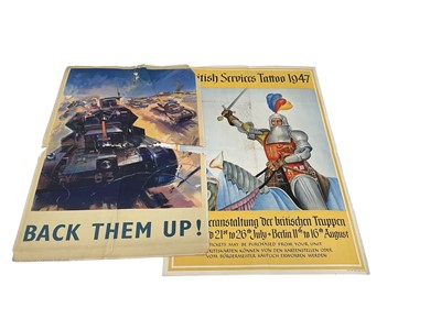 Lot 771 - Group of Original Second World War and later Posters- 'Back Them Up!, British Services Tattoo 1947, Salute to the Allies and others'. (6)