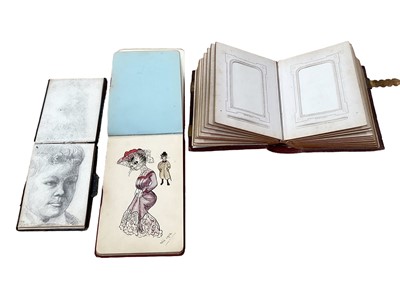 Lot 1537 - Victorian photograph album and two albums of drawings