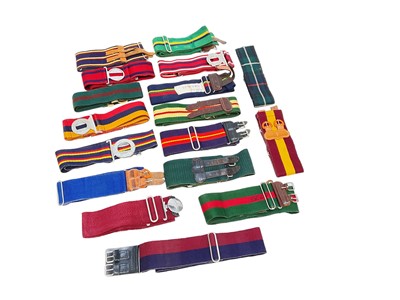 Lot 756 - Collection of British military stable belts to include Queens Royal Irish Hussars, Parachute Regiment and Royal Marines (17)