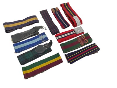 Lot 757 - Collection of British military stable belts to include Glosters, Royal Artillery and Gordon Highlanders (12)