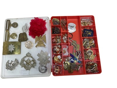Lot 772 - Collection of British military cap badges, buttons and rank insignia to include RAF, Essex Regiment and Royal Welsh Fusiliers.