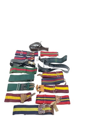 Lot 773 - Collection of British military stable belts to include The Kings Regiment and others (16)