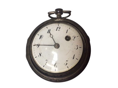 Lot 128 - Georgian pair cased white metal pocket watch