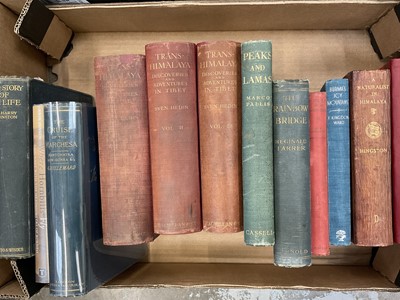 Lot 1732 - Asian exploration including Harry Johnston - The Kilima-Njaro Expedition, a Record of Scientific Exploration in Eastern Equatorial Africa, 1886 first edition, Sven Hedin - Trans-Himalayan, 3 vols,...