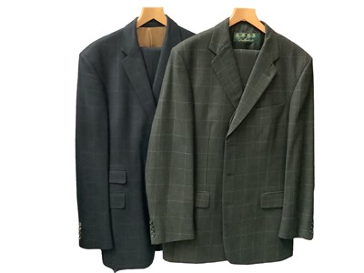 Lot 2117 - Ede & Ravencroft dark blue wool suit with a spare pair of matching trousers and a grey wool three piece suit also by Ede & Ravencroft.