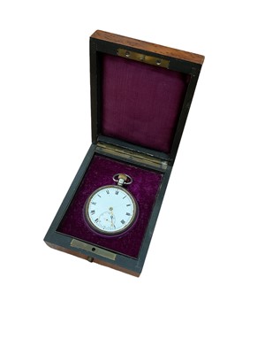 Lot 2543 - Burr pocket watch case containing silver pocket watch