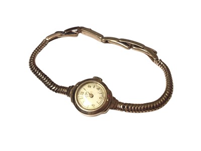 Lot 154 - 9ct gold Rotary ladies wristwatch on 9ct gold bracelet
