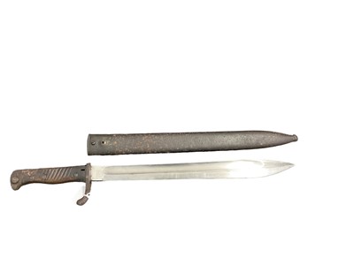 Lot 939 - First World War Imperial German Butcher bayonet dated 1918 with steel scabbard
