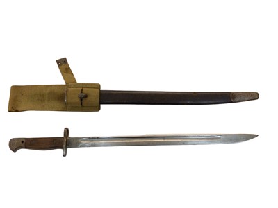 Lot 940 - British 1907 Pattern Lee Enfield bayonet by Wilkinson in scabbard with canvas frog