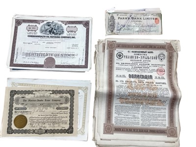 Lot 1515 - Share certificates, cheques early 20th century.