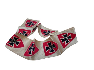 Lot 837 - Unusual roll of un-issued Nazi Kyffhauser Bund silk patches - 9 on roll.