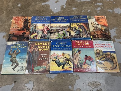 Lot 1760 - W. E. Johns - Collection of Gimlet books, all first editions with dust jackets. 1943-1952. (10)