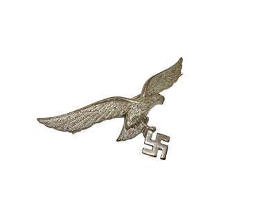 Lot 842 - Large Nazi Luftwaffe Officers eagle badge with pin backing 8.3cm
