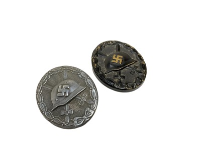 Lot 843 - Two Nazi wound badges