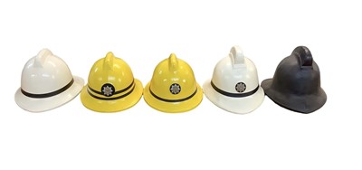 Lot 821 - Group of five Fire Brigade helmets including Suffolk Fire Service (5).