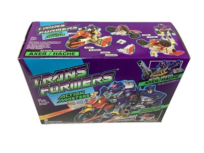 Lot 32 - Hasbro (c1990) Transformers Action Masters Axer (Alternate Mode;Off-Road Cycle/Pom-Pom Cannon) Deception, boxed No.5922 (1)