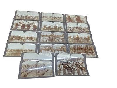Lot 853 - Collection First World War Stereoscope cards including British Cyclists Corps, Submarines, artillery and trenches (16)