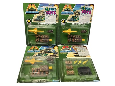 Lot 37 - Kenner (c1989) Mega Force diecast Triax & V-Rocs Combat Vehicles including XT Enforcer (x4), Brimstone (x3) & Attack Pack, on card with bubblepacks (8)